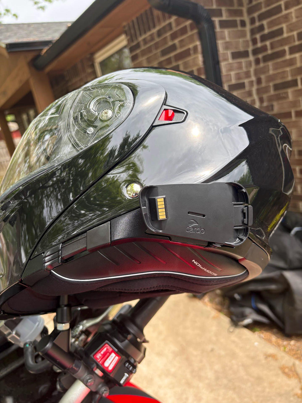 Scorpion EXO-Com Helmet Adapter for Cardo Packtalk Bold – 3D Printed Carbon Fiber Mount