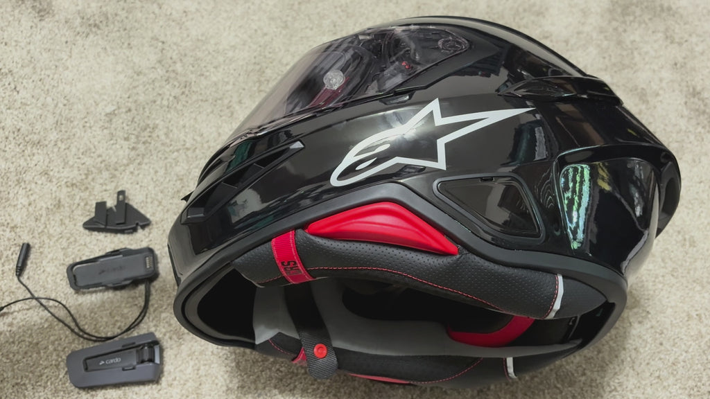 Alpinestars S-R7 Helmet Adapter for Cardo Packtalk Edge – 3D Printed Carbon Fiber Mount